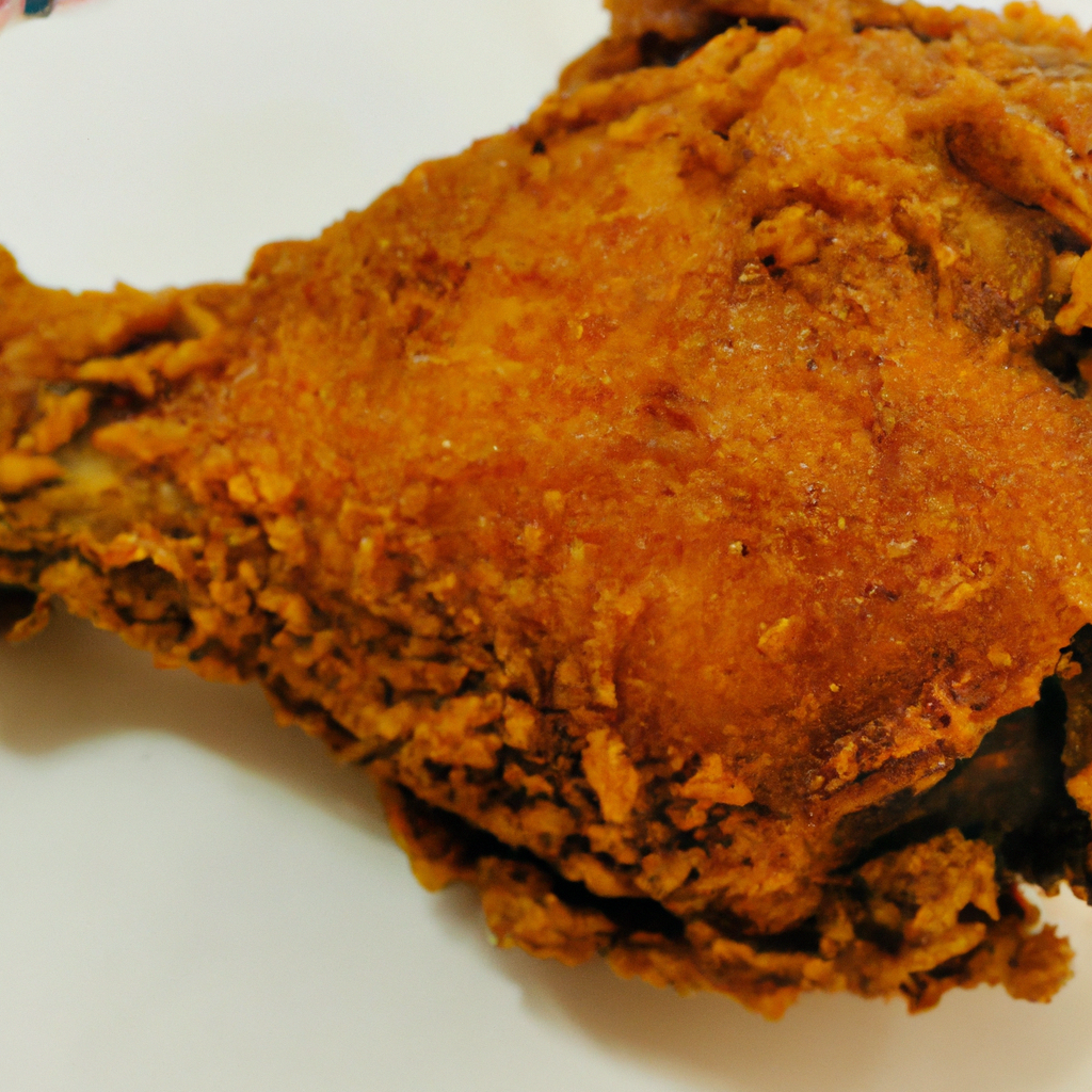 A picture of a golden brown fried chicken