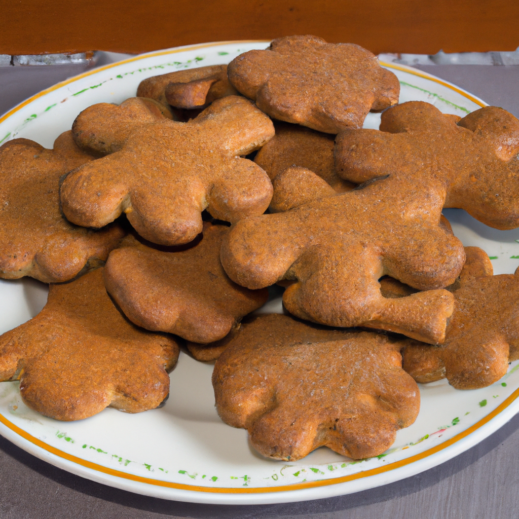 A plate of freshly baked gingerbread cookies